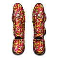Pink Cartoon Banana Pattern Print Muay Thai Shin Guards