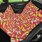 Pink Cartoon Banana Pattern Print Pet Car Back Seat Cover