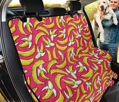 Pink Cartoon Banana Pattern Print Pet Car Back Seat Cover