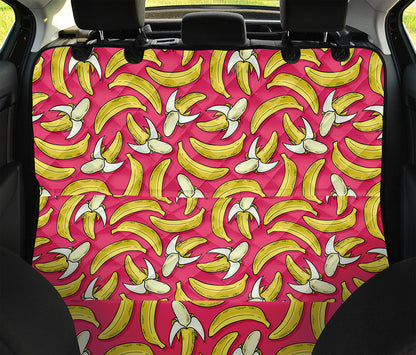 Pink Cartoon Banana Pattern Print Pet Car Back Seat Cover