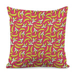 Pink Cartoon Banana Pattern Print Pillow Cover