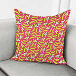 Pink Cartoon Banana Pattern Print Pillow Cover