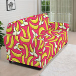 Pink Cartoon Banana Pattern Print Sofa Cover
