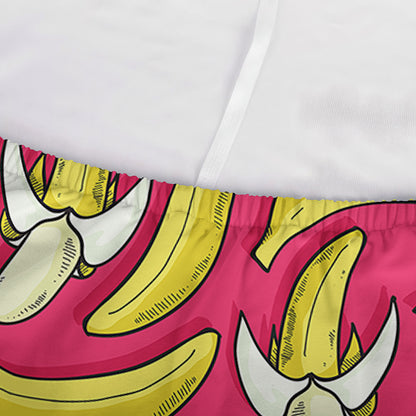 Pink Cartoon Banana Pattern Print Sofa Cover