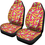 Pink Cartoon Banana Pattern Print Universal Fit Car Seat Covers