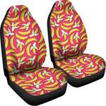 Pink Cartoon Banana Pattern Print Universal Fit Car Seat Covers