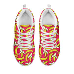 Pink Cartoon Banana Pattern Print White Sneakers