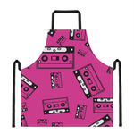 Pink Cassette Tape Pattern Print Apron