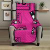 Pink Cassette Tape Pattern Print Armchair Protector