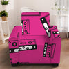 Pink Cassette Tape Pattern Print Armchair Slipcover