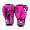 Pink Cassette Tape Pattern Print Boxing Gloves