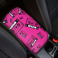 Pink Cassette Tape Pattern Print Car Center Console Cover