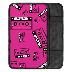 Pink Cassette Tape Pattern Print Car Center Console Cover