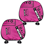 Pink Cassette Tape Pattern Print Car Headrest Covers