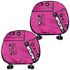 Pink Cassette Tape Pattern Print Car Headrest Covers