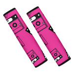 Pink Cassette Tape Pattern Print Car Seat Belt Covers