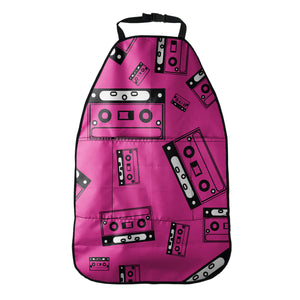 Pink Cassette Tape Pattern Print Car Seat Organizers