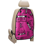 Pink Cassette Tape Pattern Print Car Seat Organizers