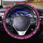 Pink Cassette Tape Pattern Print Car Steering Wheel Cover