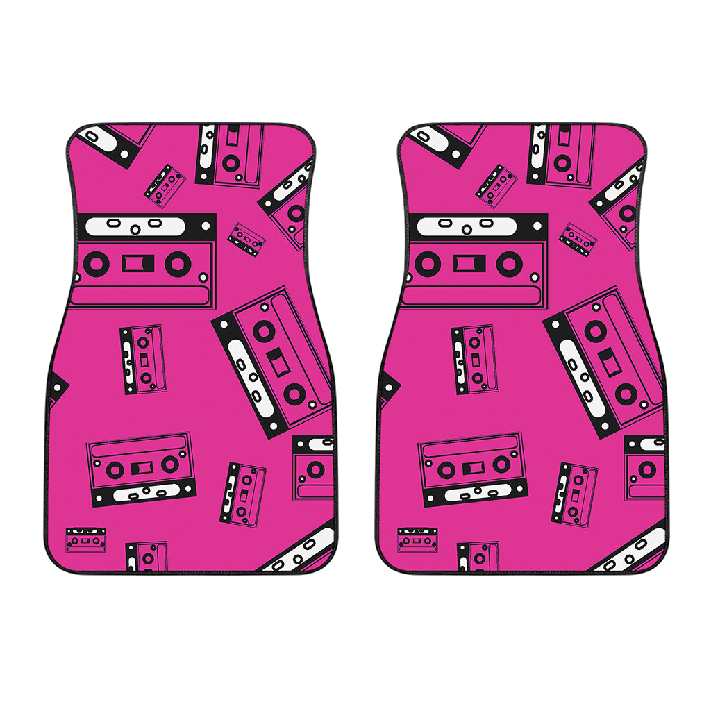 Pink Cassette Tape Pattern Print Front Car Floor Mats