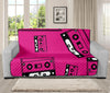 Pink Cassette Tape Pattern Print Futon Protector