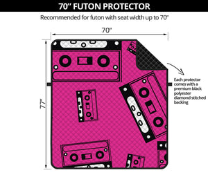 Pink Cassette Tape Pattern Print Futon Protector