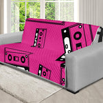 Pink Cassette Tape Pattern Print Futon Protector