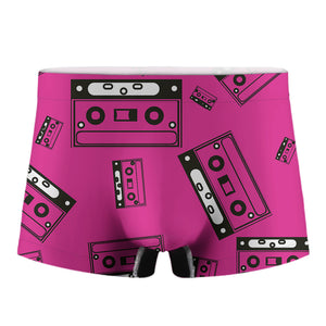 Pink Cassette Tape Pattern Print Men's Boxer Briefs