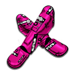 Pink Cassette Tape Pattern Print Muay Thai Shin Guard