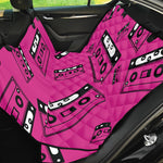 Pink Cassette Tape Pattern Print Pet Car Back Seat Cover