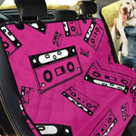 Pink Cassette Tape Pattern Print Pet Car Back Seat Cover