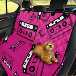 Pink Cassette Tape Pattern Print Pet Car Back Seat Cover