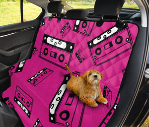 Pink Cassette Tape Pattern Print Pet Car Back Seat Cover