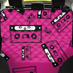 Pink Cassette Tape Pattern Print Pet Car Back Seat Cover