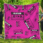 Pink Cassette Tape Pattern Print Quilt