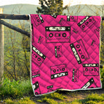 Pink Cassette Tape Pattern Print Quilt