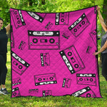 Pink Cassette Tape Pattern Print Quilt