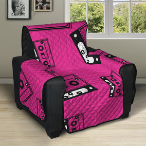 Pink Cassette Tape Pattern Print Recliner Protector