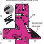 Pink Cassette Tape Pattern Print Recliner Protector