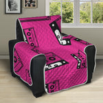 Pink Cassette Tape Pattern Print Recliner Protector