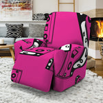 Pink Cassette Tape Pattern Print Recliner Slipcover