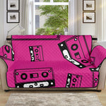 Pink Cassette Tape Pattern Print Sofa Protector