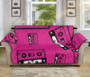 Pink Cassette Tape Pattern Print Sofa Protector