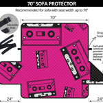 Pink Cassette Tape Pattern Print Sofa Protector