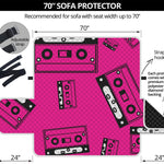 Pink Cassette Tape Pattern Print Sofa Protector