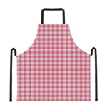 Pink Check Pattern Print Apron
