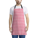 Pink Check Pattern Print Apron