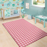 Pink Check Pattern Print Area Rug