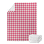 Pink Check Pattern Print Blanket