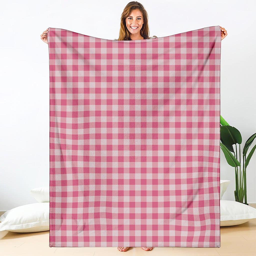 Pink Check Pattern Print Blanket